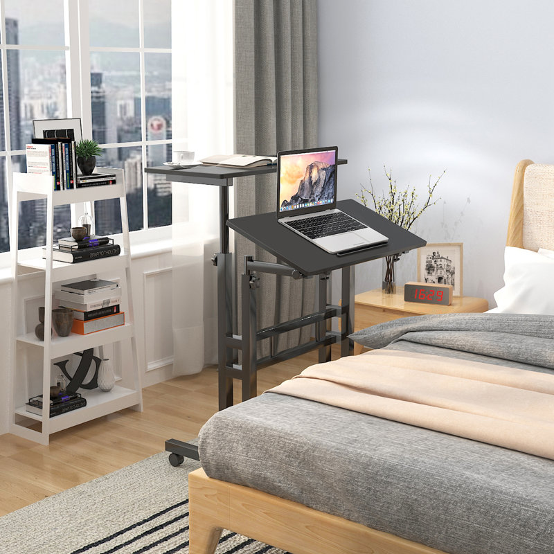 Crumpton Adjustable Metal Base Desk, Black
