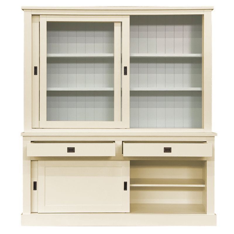 Antione 200 cm W Display Cabinet China Cabinet, Cream