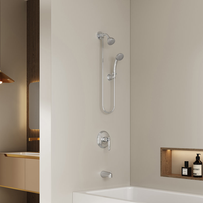 Compact Apartment Shower System With Shower Heads & Handheld Shower