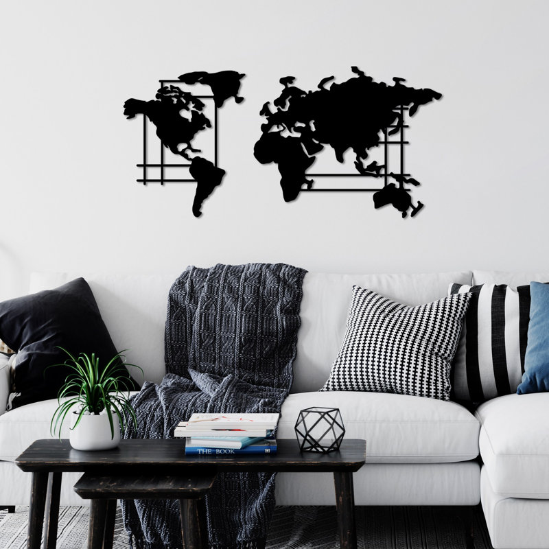 Decorative Metal Wall Accessory, Black, 27.6 x 13.0 inches | 100% Metal, Thickness: 0.06 inches | Lightweight at 3.0 lbs, Easy Wall Mount Design | Perfect for Home Decor, Modern Aesthetic & Unique Wall Art