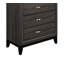 Contemporary Design Gray Finish 1Pc Chest Of Dovetail Drawers Polished Chrome Bar Pulls Bedroom Furniture