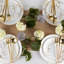 Assiettes en plastique blanches rondes 6 pouces Ecoqualité avec motif floral doré antique 40 invités