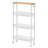 Slim Rolling Cart, 4-Tier Storage Cart, Narrow Cart With Handle, 8.7 Inches Deep, Metal Frame, For Kitchen, Dining Room, Living Room, Home Office, Oak Beige And White ULRC033W09-106296386-106296387