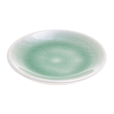 Handmade Just A Taste In Green Small Celadon Ceramic Plate