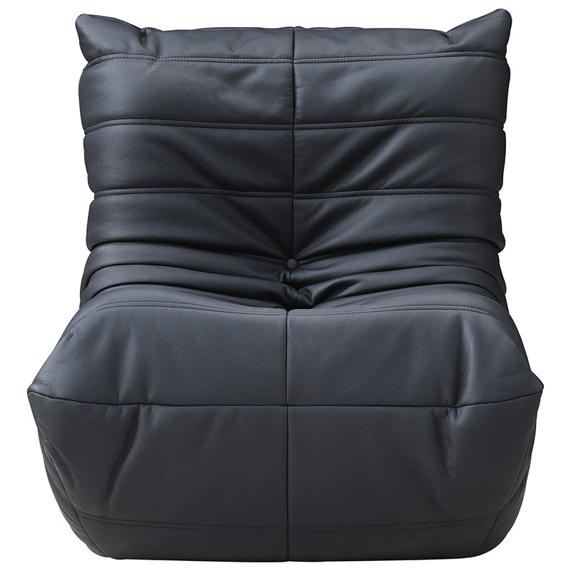 Chaise rembourrée en cuir Rachel, Cuir végétalien noir