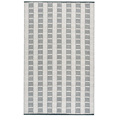 Vermont 951 Flatweave Wool/Cotton Geometric Rug in Green/Ivory
