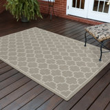 Mckenny Geometric Gray/Ivory Indoor / Outdoor Area Rug