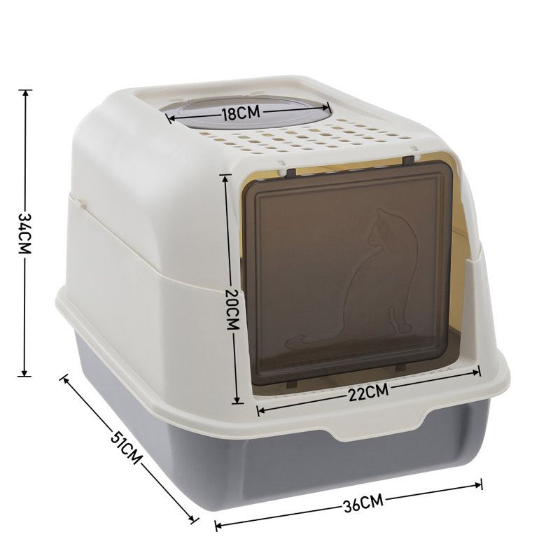 Elkanah PP Enclosed Litter Box with Scoop