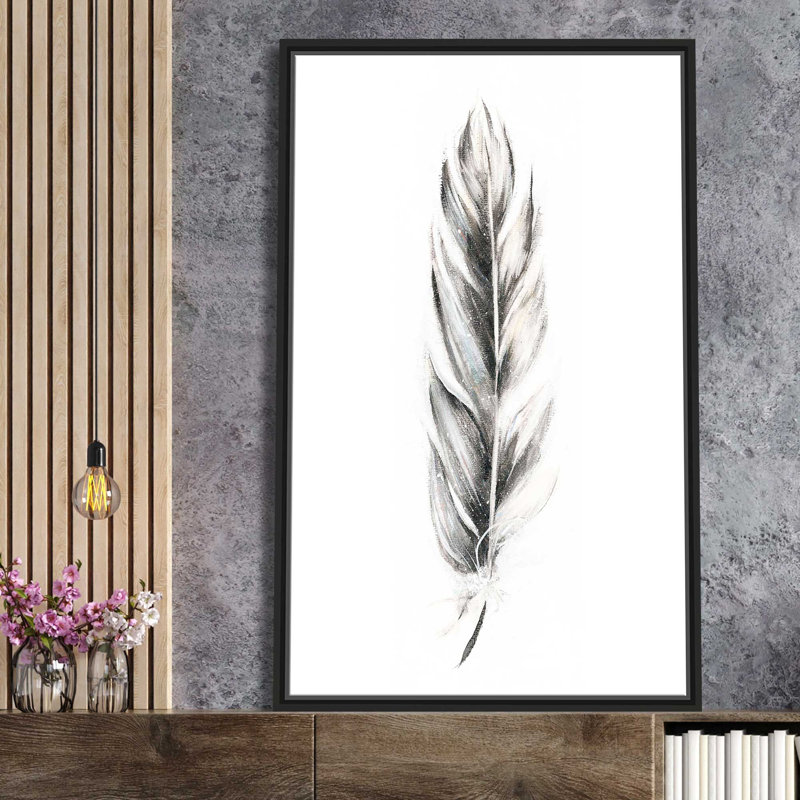 Plume fantaisie III - Peinture, L 27,5 po x H 43,5 po, Cadre noir