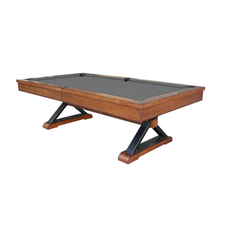 Playcraft Santa Fe 7' Slate Pool Table With Dining Top & Benches/Professional Installation Included, 8', Steel Gray