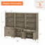 Grand garde-manger 72,1 po avec 2 tiroirs et 6 portes, gris délavé