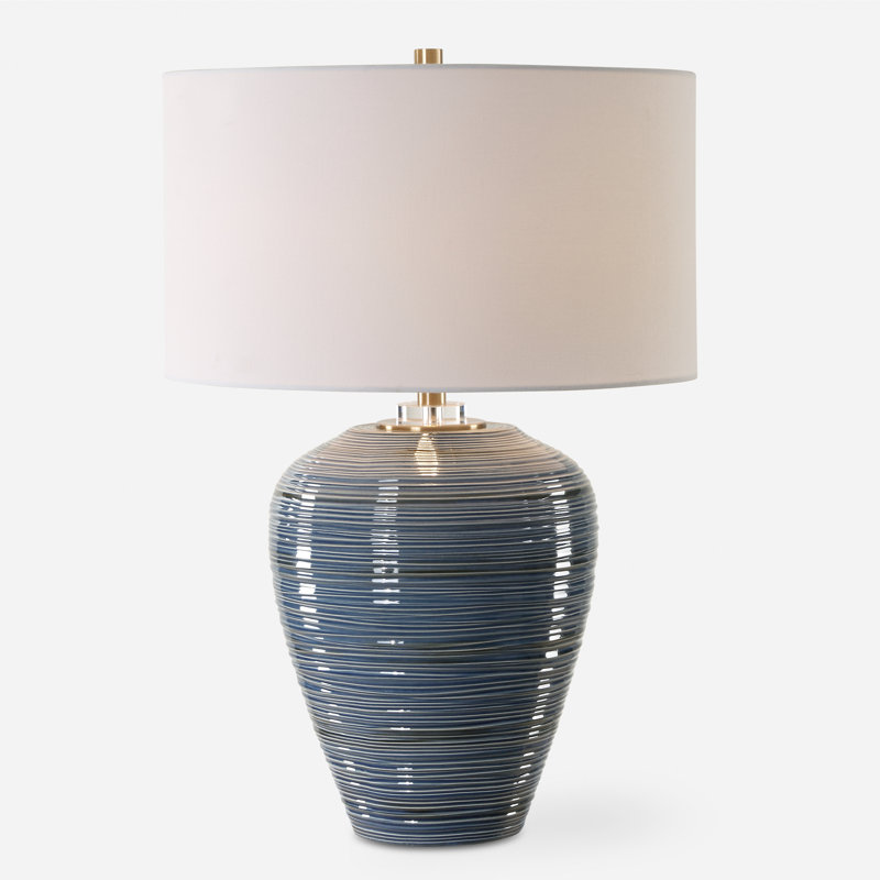 Avyonna Glossy Blue Table Lamp