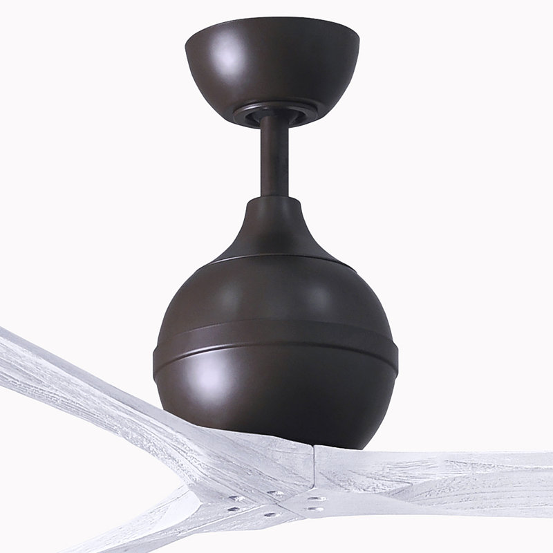 60" Irene Paddle 3 Blade Ceiling Fan, Textured Bronze, Matte White, 60"