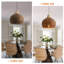 Rattan & Film Pendant Light, Mixed Materials Shade, Iron Frame, Adjustable Height, E27 Socket, 48 Cm Diameter, For Modern Rustic Homes (Bulb Not Included)
