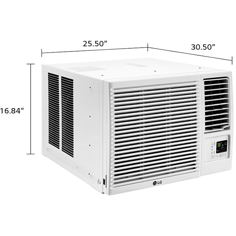 LG 18000 BTU White Wi-Fi Window Air Conditioner with Heater and Remote