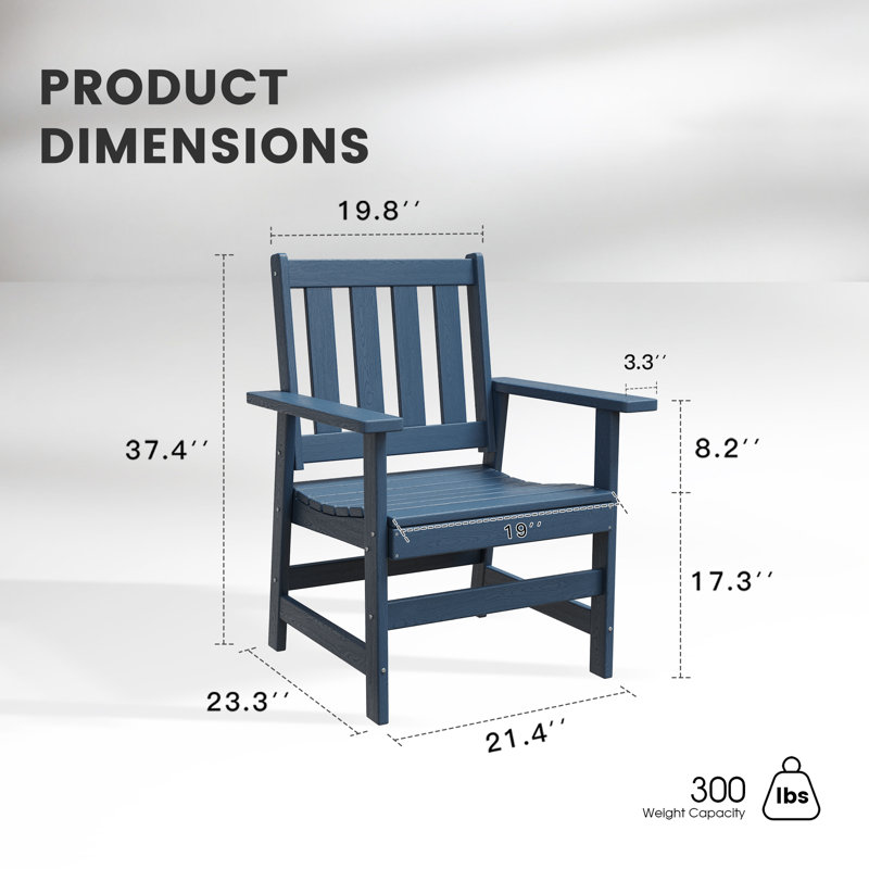 Chaise d'extérieur HDPESRS, Bleu foncé
