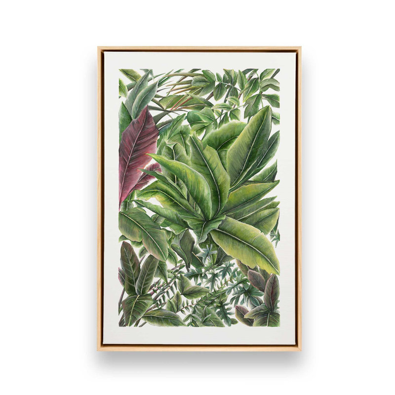 Étude de canopée verdoyante par Dollybirds, estampe d'art, 19.25" H x 13.25" W, American Maple Framed Canvas