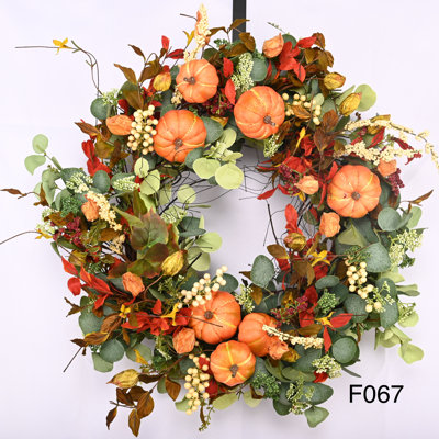 Couronne de citrouille artisanale 26 po