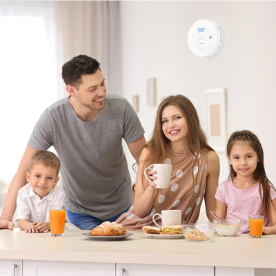 2-In-1 Smoke Detector Carbon Monoxide Detector Combo,(White/4 PCS)