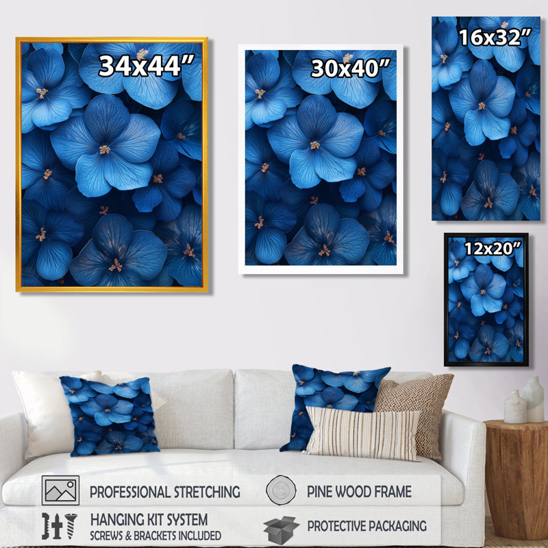 Batson - Art mural floral, Noir, H 20 po x l 12 po, Reproduction encadrée d'une seule photo