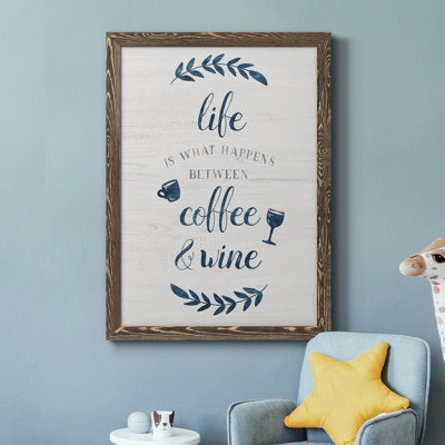 Entre café et vin - Cadre photo, art textuel sur toile