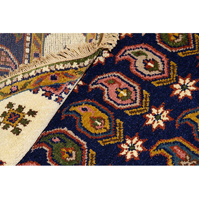 Tapis brun et crème noué à la main de haute qualité