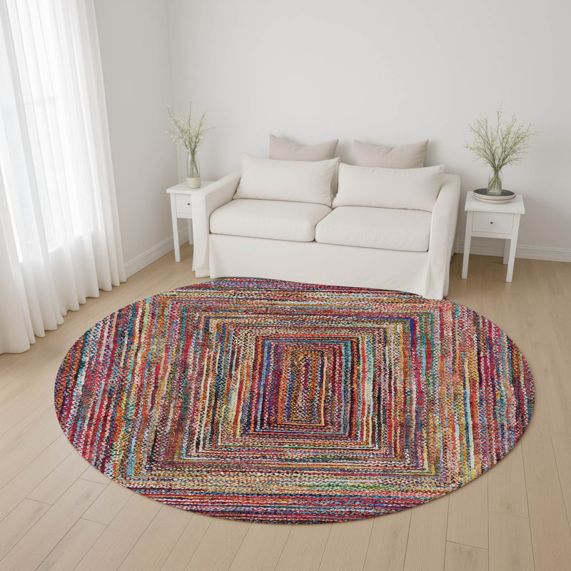 Premium Machine Washable Bucz AMF1725 Geometric Rug, Round 8'
