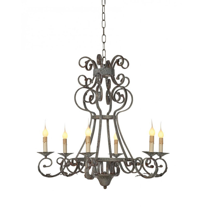 Arizona 6 - Light Empire Chandelier, 28" H x 28" W x 28" D, Deep Ocean