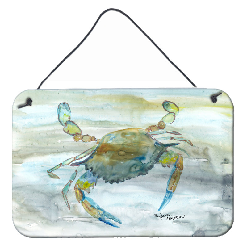 Hanging Prints Wall Décor, Light Blue, Crab a Leg up Watercolor