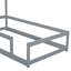 Lit de tête de lit simple gris avec clôture en bois-1339399123