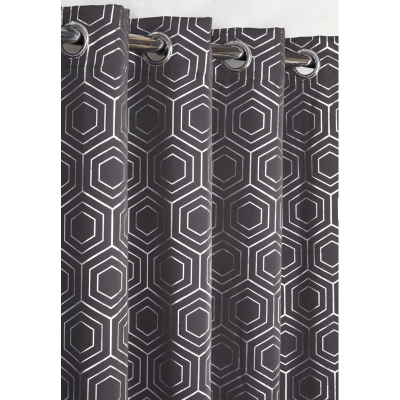 Hartford Room Darkening Sliding Panel Pair, Width 116 x Drop 183cm, Charcoal