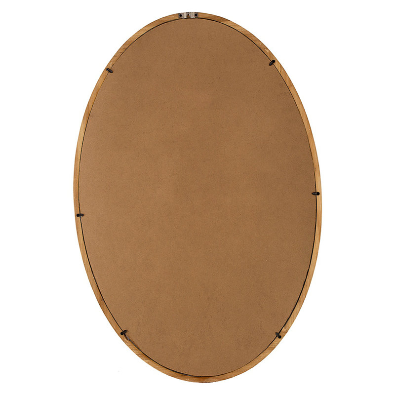 24" X 36" Oval Wall Mirror With Wood Frame, Farmhouse Wood Mirror For Bathroom Entryway Console Lean Against Wall