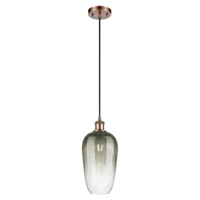 Ballston - Brookhaven Flute - 1 Light 7" Cord Hung Mini Pendant