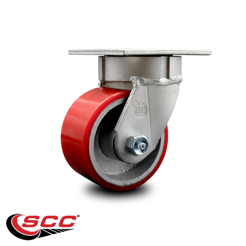 Swivel Top Plate Caster, Red