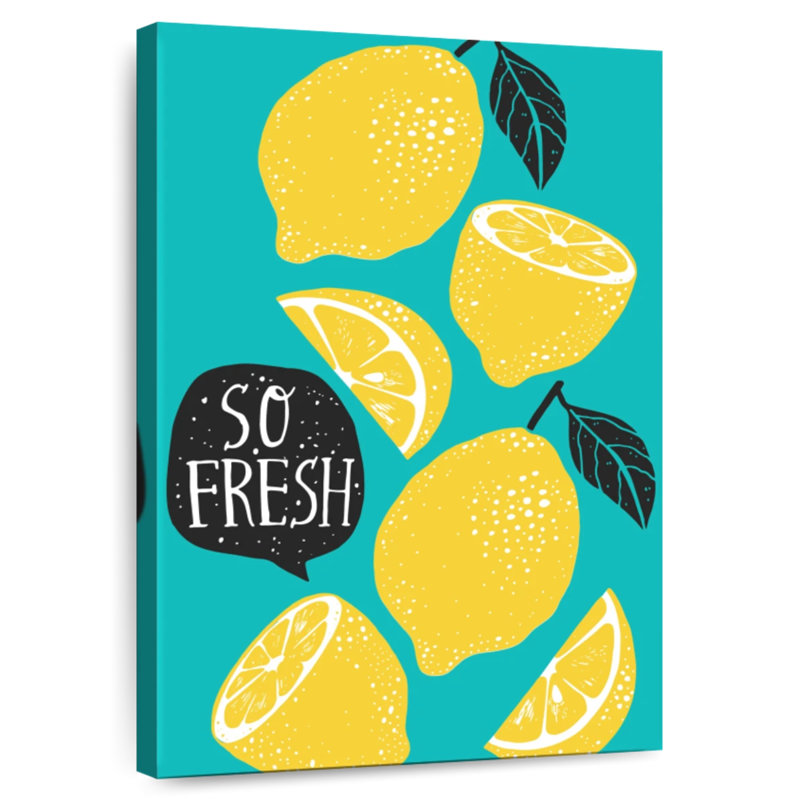 Yarlin, citrons frais, typographie, H 30 po x l 20 po