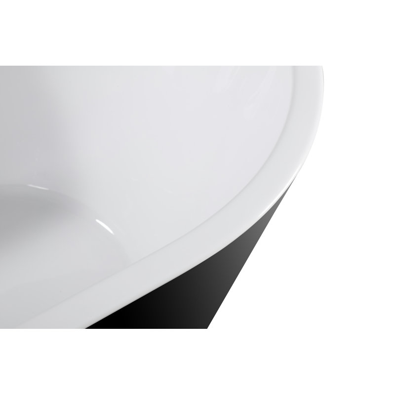 Burnham 59" Freestanding Acrylic Soaking Bathtub with Toe-Tap Drain, cUPC Certified
