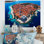Vue aérienne du port italien - plage et océan, art mural