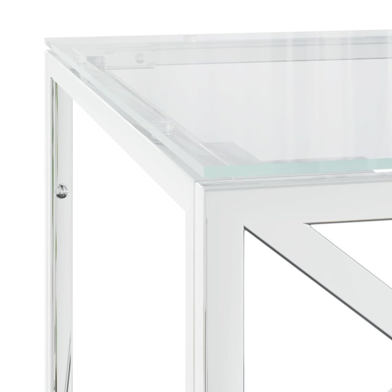Atanas Frame Single Coffee Table, Silver, Glass