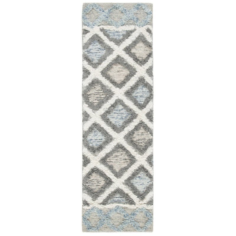 Kenya Hand Tufted Wool Geometric Rug, Runner 2'3" x 8'