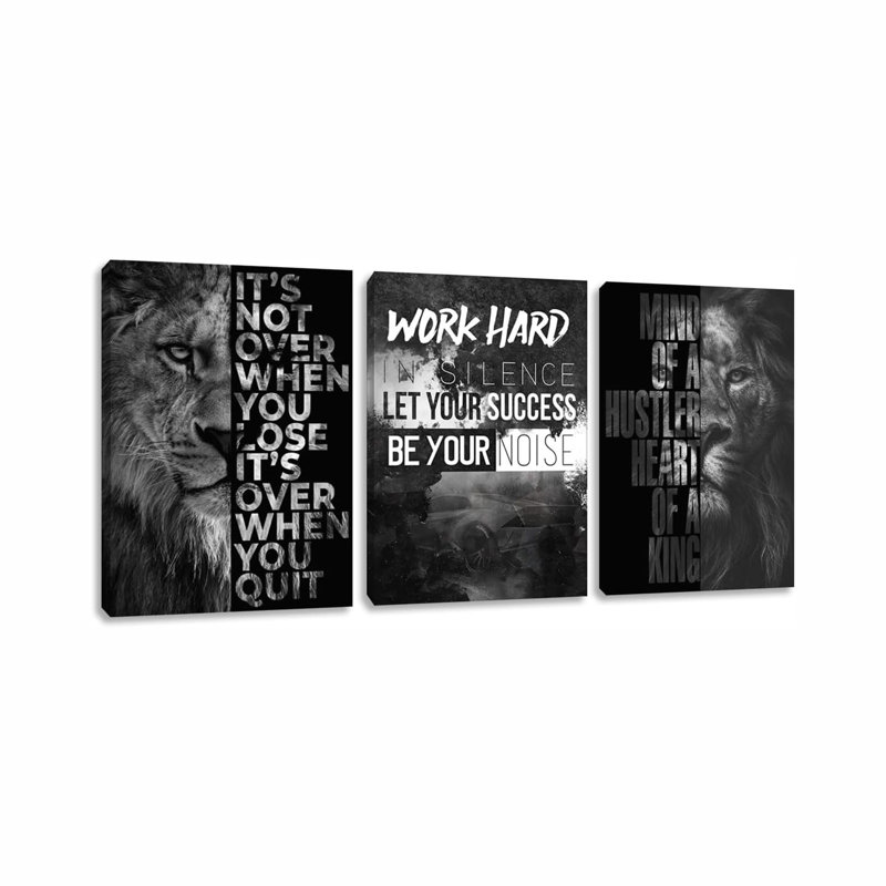 Art mural, citations de motivation 3 pièces