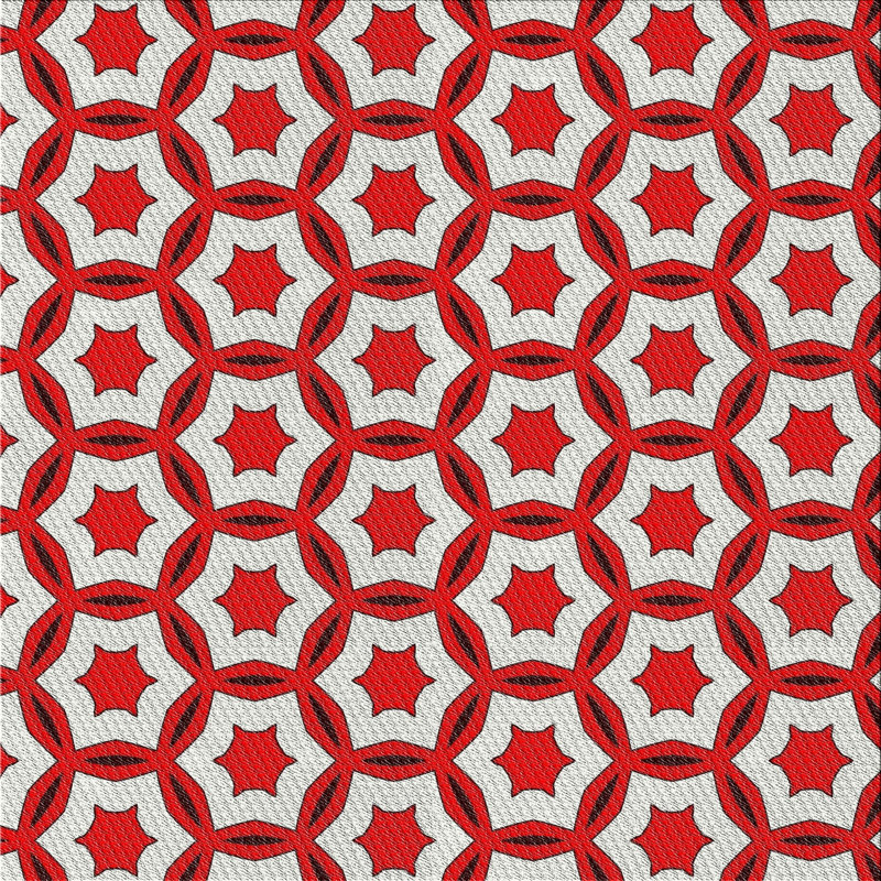 Tapis géométrique rouge / marron, Carré 8 pi