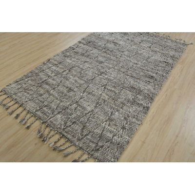 Tapis de zone en laine 4 pi 10 po x 8 pi noué la à la main one-of-kind Andillac