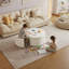 75cm White Round Coffee Table Set with 4 Stools