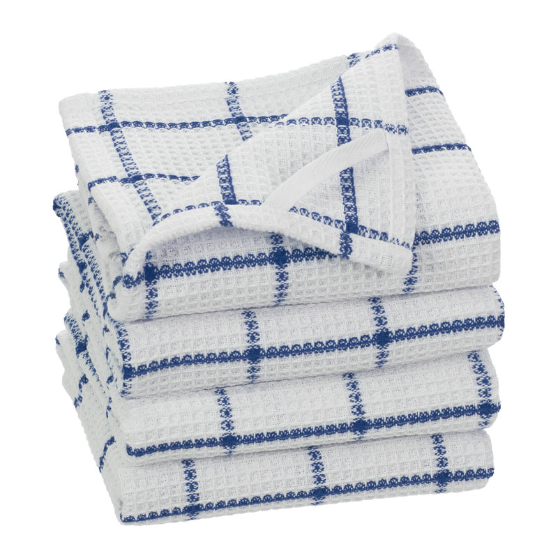 Cotton Waffle Tea Towel Kitchen Towel, Blue