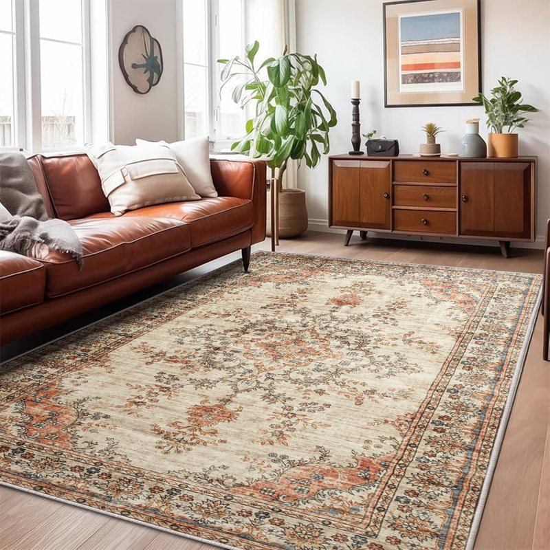 Vintage Look Shag Area Rug, Rectangle 40 x 60 cm