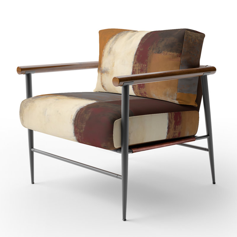 Culligan - Upholstered Abstract Accent Arm Chair, Black
