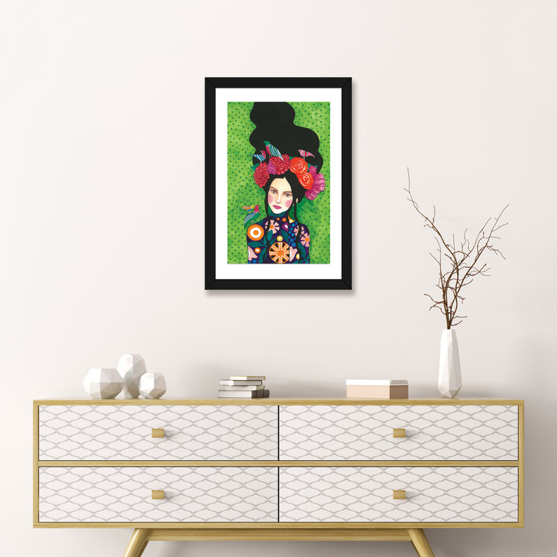 «Best Kept Secret» par Hülya zdemir - impression d'art graphique, Papier encadré noir, H 24 po x l 16 po x P 1 po