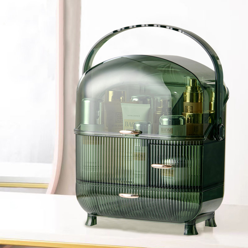 Hainesburg Plastic Makeup Organiser, Translucent Green