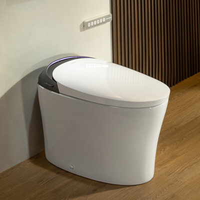 Smart Toilets with Bidet and Tank Built‑In , Foam, Foot Sensor Flush, Heated Seat, Warm Dryer, Auto Flush, Self-Cleaning Nozzle, 17.5" ADA Chair Height Smart Toilet Bidet