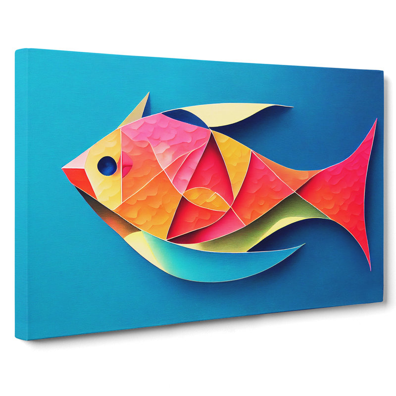 Painted Fish Vol.6 - Wrapped Canvas Print, 35cm H x 50cm W x 3cm D